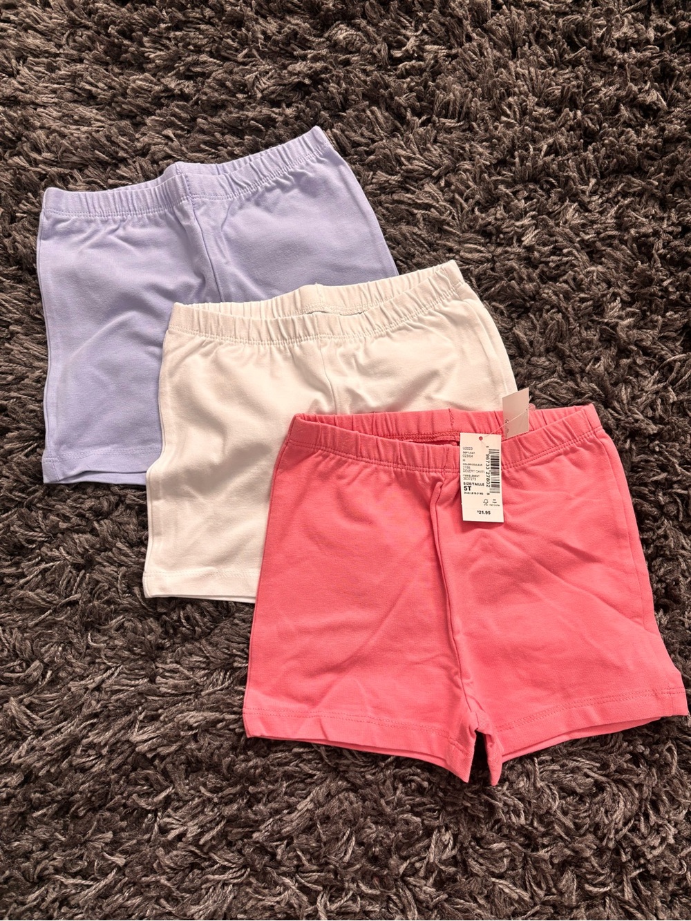 The Children's Place Cotton Blend Shorts - Pink, White & Light Purple - 3-Pack